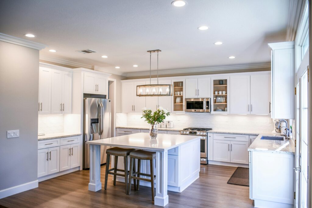 Elegant white kitchen budget friendly ibabua
